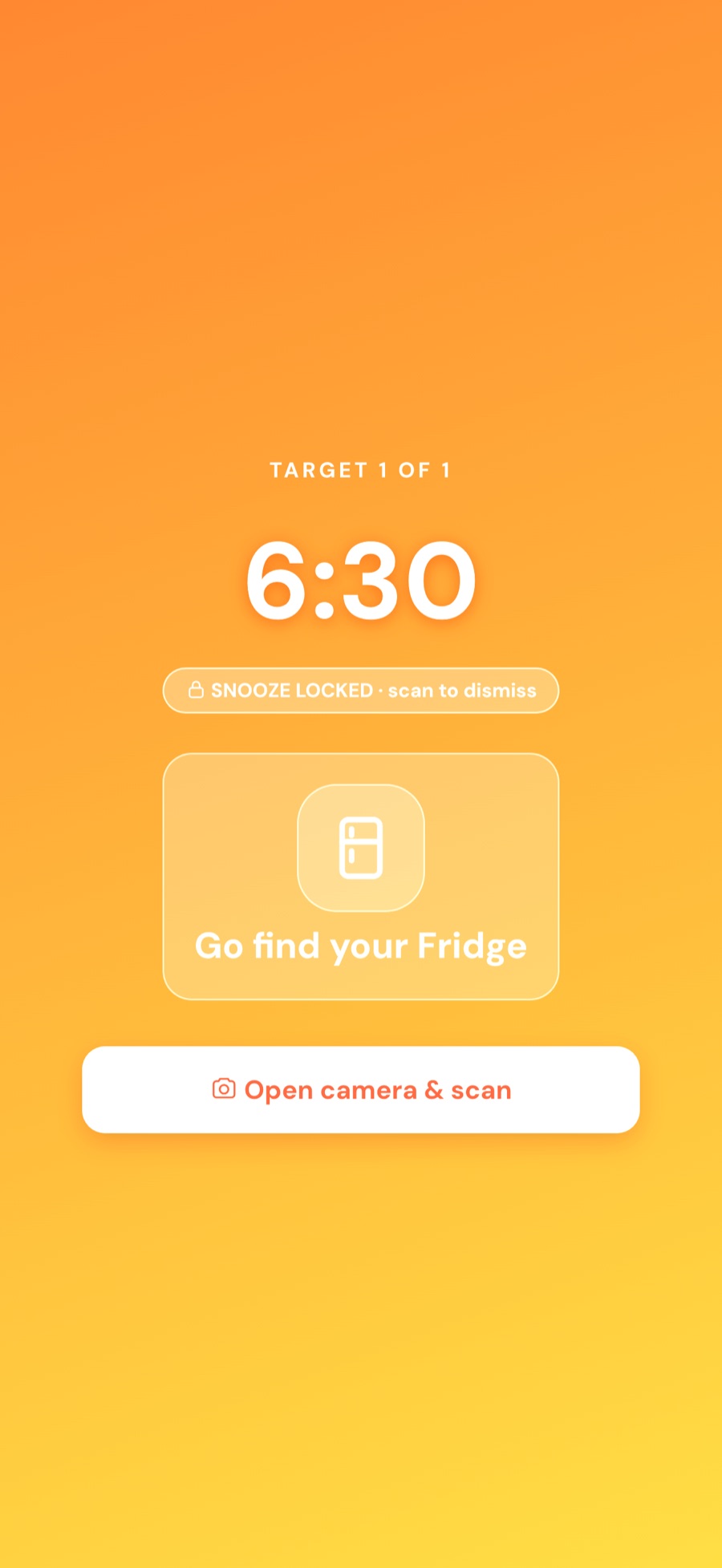 Scan a real object across the room to switch the alarm off